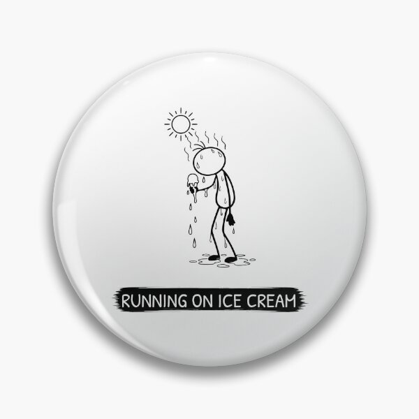 Item preview, Funny Hot Weather T-Shirt | Running On Ice Cream | Summer Humour | Minimalist Stick Figure designed and sold by Pebl-Co.