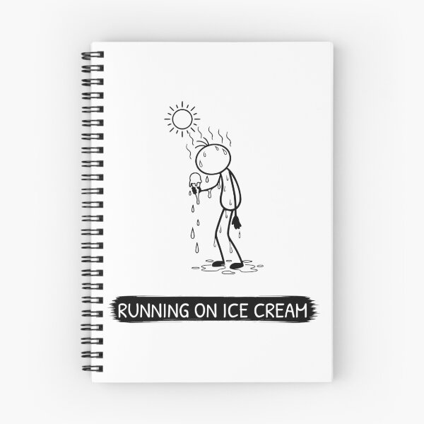 Item preview, Funny Hot Weather T-Shirt | Running On Ice Cream | Summer Humour | Minimalist Stick Figure designed and sold by Pebl-Co.