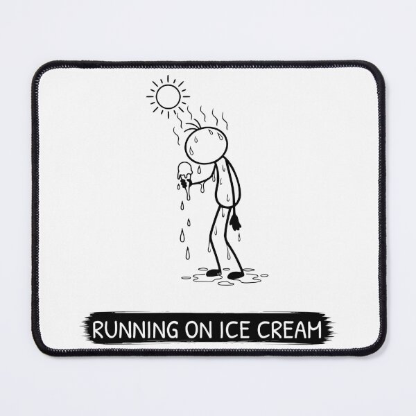 Item preview, Funny Hot Weather T-Shirt | Running On Ice Cream | Summer Humour | Minimalist Stick Figure designed and sold by Pebl-Co.