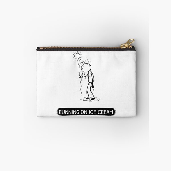 Item preview, Funny Hot Weather T-Shirt | Running On Ice Cream | Summer Humour | Minimalist Stick Figure designed and sold by Pebl-Co.