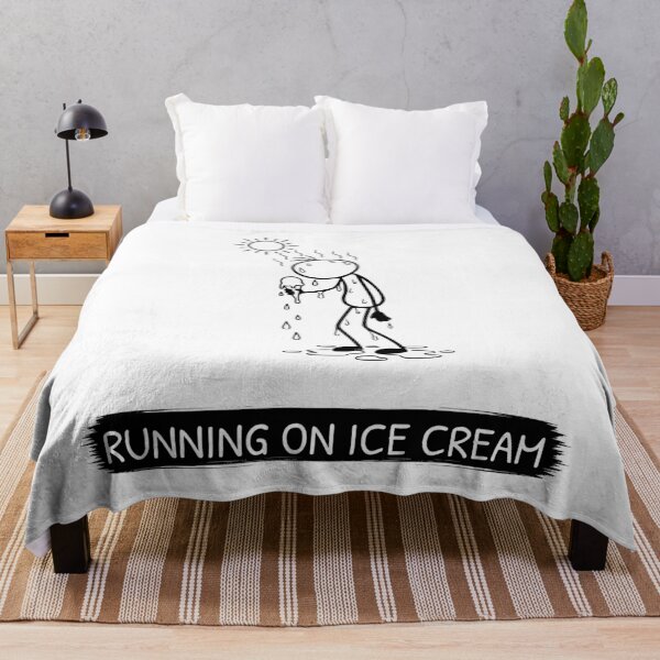 Item preview, Funny Hot Weather T-Shirt | Running On Ice Cream | Summer Humour | Minimalist Stick Figure designed and sold by Pebl-Co.
