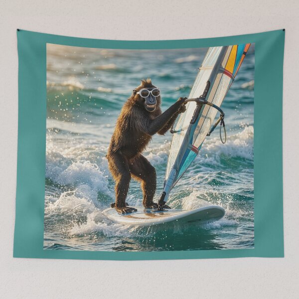 Item preview, Black Macaque Flees the Forest for the Sea designed and sold by Tridentulus.