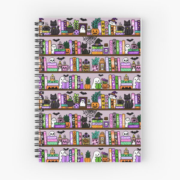 Item preview, Haunted Library Halloween Bookshelf Ghost Reading Pattern designed and sold by CI Creative Design LLC.