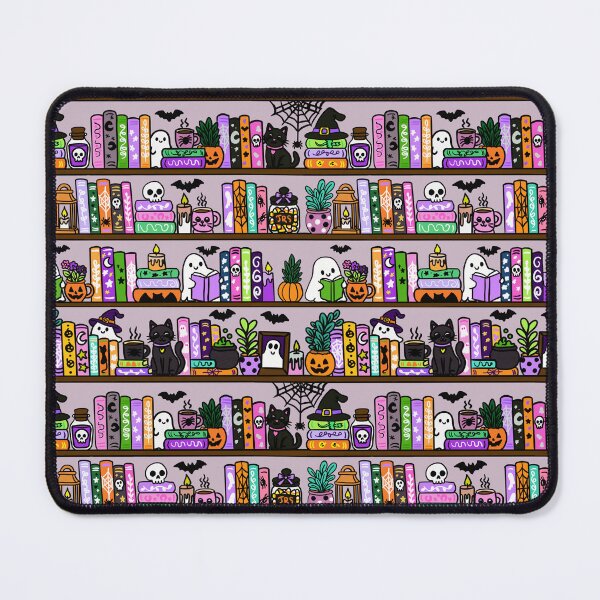 Item preview, Haunted Library Halloween Bookshelf Ghost Reading Pattern designed and sold by CI Creative Design LLC.