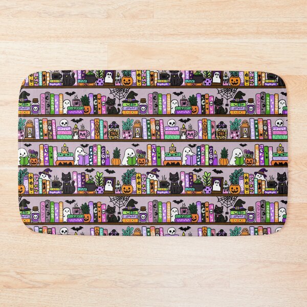 Item preview, Haunted Library Halloween Bookshelf Ghost Reading Pattern designed and sold by CI Creative Design LLC.