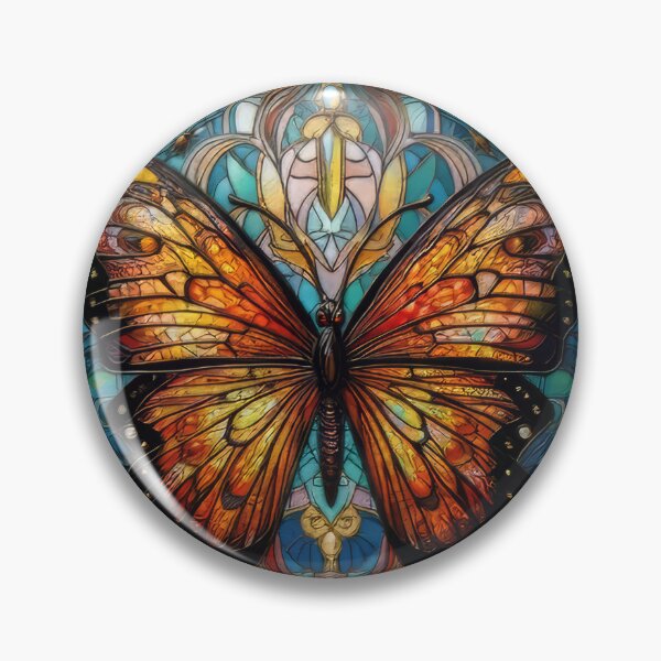 Item preview, Celestial Monarch Butterfly Stained Glass Art designed and sold by pinkal.