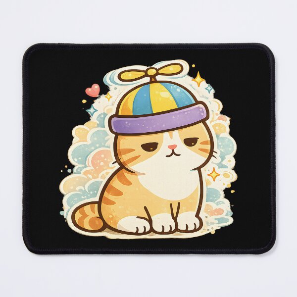 Item preview, Cute Kawaii Cat Propeller Beanie Hat Art designed and sold by DrawHandArt.