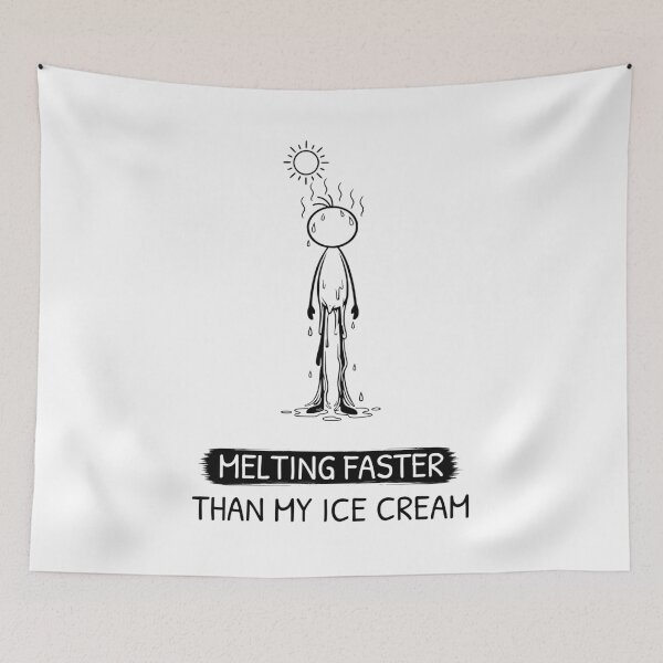 Item preview, Funny Hot Weather T-Shirt | Melting Faster | Summer Humour | Minimalist Stick Figure designed and sold by Pebl-Co.