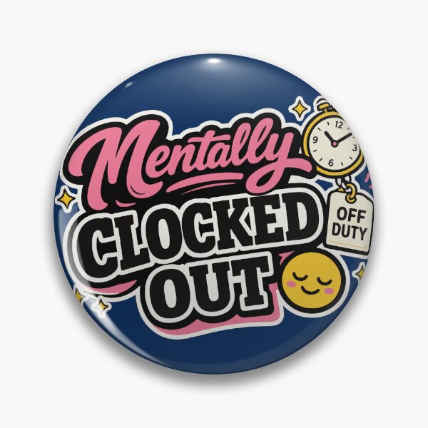 Item preview, Mentally Clocked Out Funny Office Quote with Retro Typography, Off Duty Humor, Sleepy Emoji and Alarm Clock for Burned Out Employees, Coworkers, Teachers and Remote Workers designed and sold by Huddy-clothes.