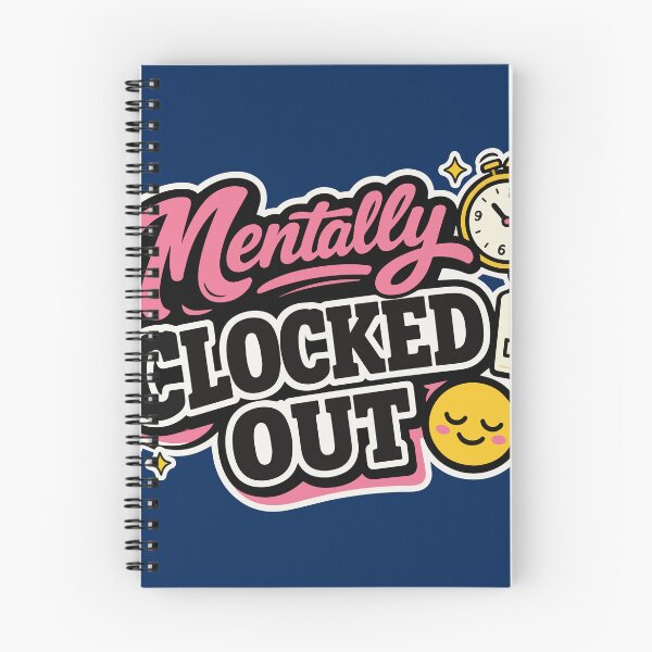 Item preview, Mentally Clocked Out Funny Office Quote with Retro Typography, Off Duty Humor, Sleepy Emoji and Alarm Clock for Burned Out Employees, Coworkers, Teachers and Remote Workers designed and sold by Huddy-clothes.
