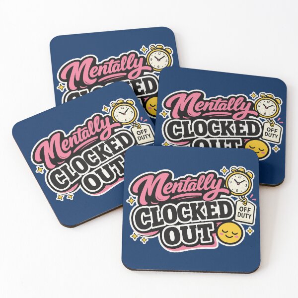 Item preview, Mentally Clocked Out Funny Office Quote with Retro Typography, Off Duty Humor, Sleepy Emoji and Alarm Clock for Burned Out Employees, Coworkers, Teachers and Remote Workers designed and sold by Huddy-clothes.