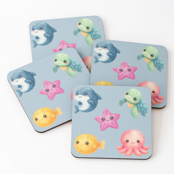 Item preview, Cute Kawaii Sea Animals Ocean Creature baby Ocean Aesthetic designed and sold by Art IN Pack.