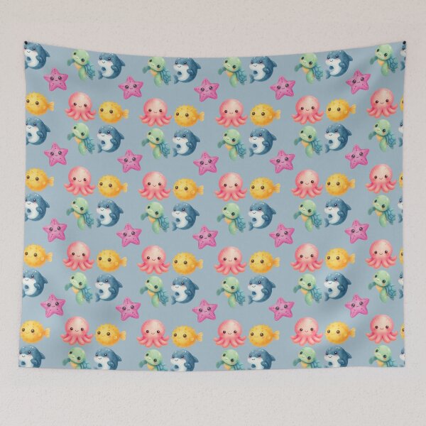 Item preview, Cute Kawaii Sea Animals Ocean Creature baby Ocean Aesthetic designed and sold by Art IN Pack.