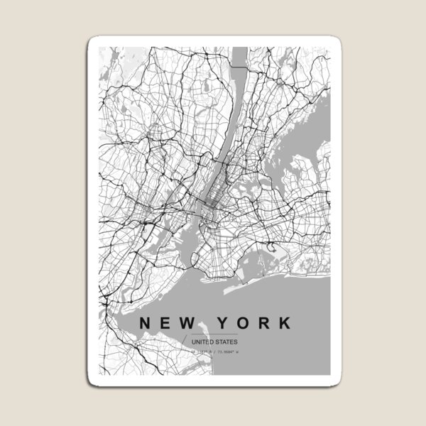 Item preview, New York City Black Line Map designed and sold by cosmoroutine.
