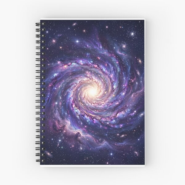 Item preview, Luminous Spiral Galaxy & Nebula - Dreamy Purple and Blue Cosmic Space Art designed and sold by OddlySticky.