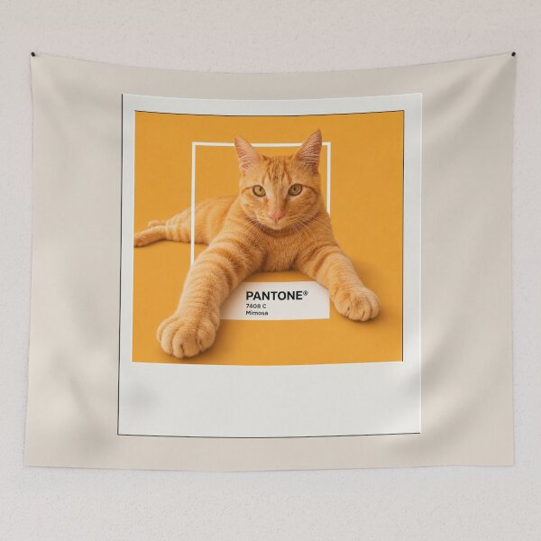 Item preview, Orange Cat Poster | Funny Cat Wall Art | Animal Illustration designed and sold by MakitoDesign.