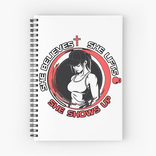 Item preview, She Believes She Lifts She Shows Up - Christian Gym designed and sold by Bezuiden.