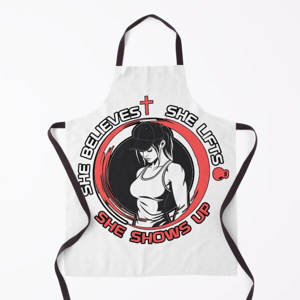 Item preview, She Believes She Lifts She Shows Up - Christian Gym designed and sold by Bezuiden.