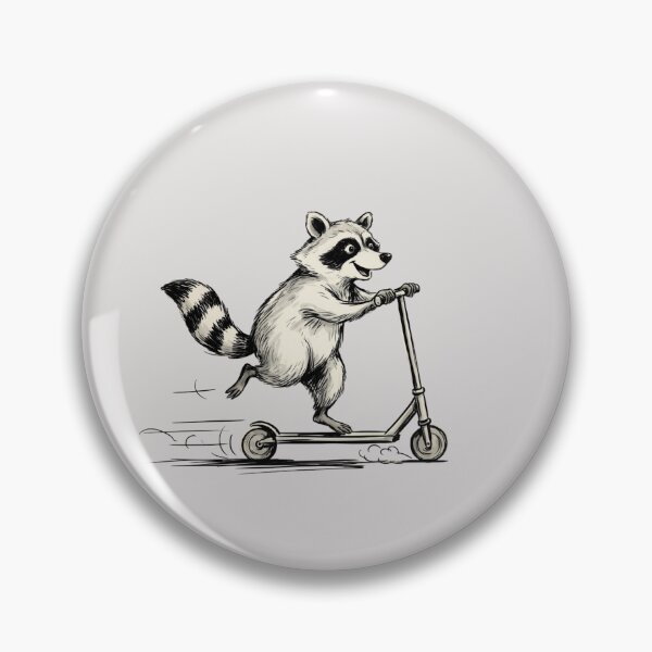 Item preview, charming raccoon joyfully riding a scooter designed and sold by 123ks.