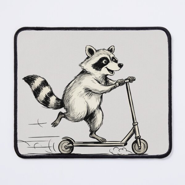 Item preview, charming raccoon joyfully riding a scooter designed and sold by 123ks.