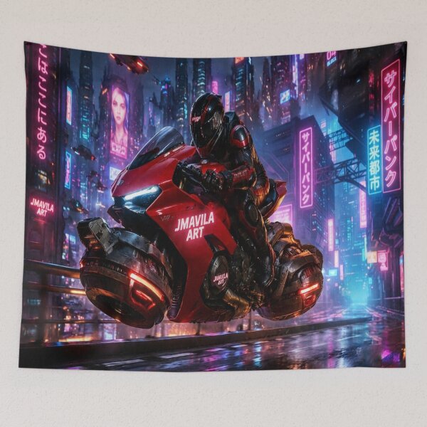Item preview, Cyberpunk Red Motorbike Neo Tokyo Style designed and sold by JMAVILA ART.