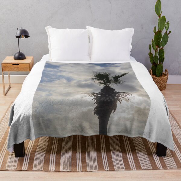 Item preview, Palm Tree Silhouette Against Cloudy Sky at Sunset With Soft Backlight and Tropical Vibes designed and sold by Nmallia.