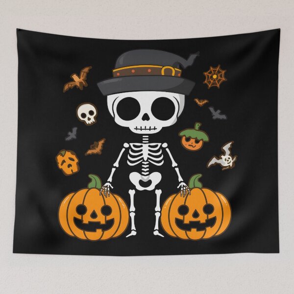 Item preview, Copy of Halloween skeleton in kawaii style designed and sold by uunaa.