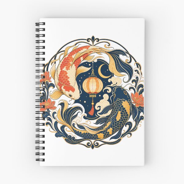 Item preview, Midnight Koi Lantern Medallion Art designed and sold by aihrgdesign.