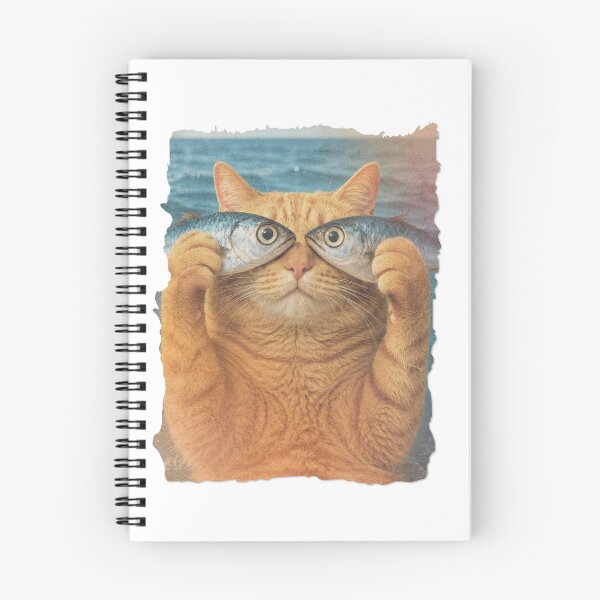 Item preview, Funny Orange Cat Fish Ocean Poster | Funny Vintage Animal Wall Art designed and sold by MakitoDesign.