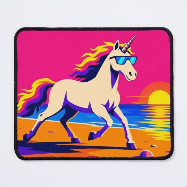 Item preview, Sunset Beach Unicorn – Tropical Fantasy Art designed and sold by Dogandesighn.