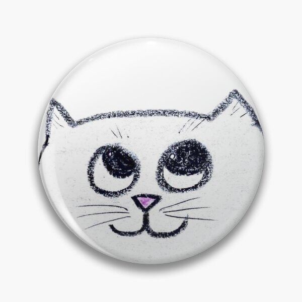 Item preview, Cute White Cat Looking Up Crayon Line Art designed and sold by MagicYana.