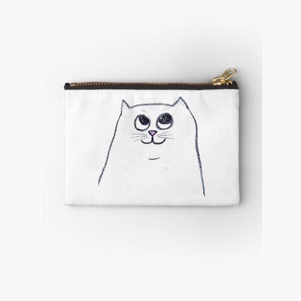 Item preview, Cute White Cat Looking Up Crayon Line Art designed and sold by MagicYana.