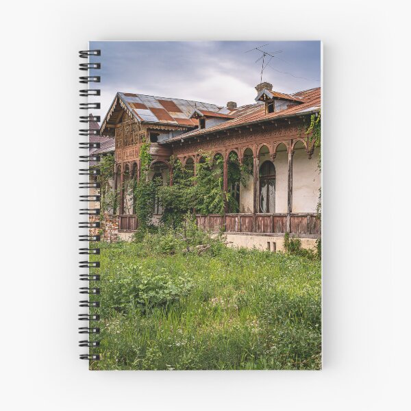 Item preview, Abandoned Wooden Veranda Villa in Targoviste — Overgrown Ruins Print designed and sold by Rabee Khalil Photography.