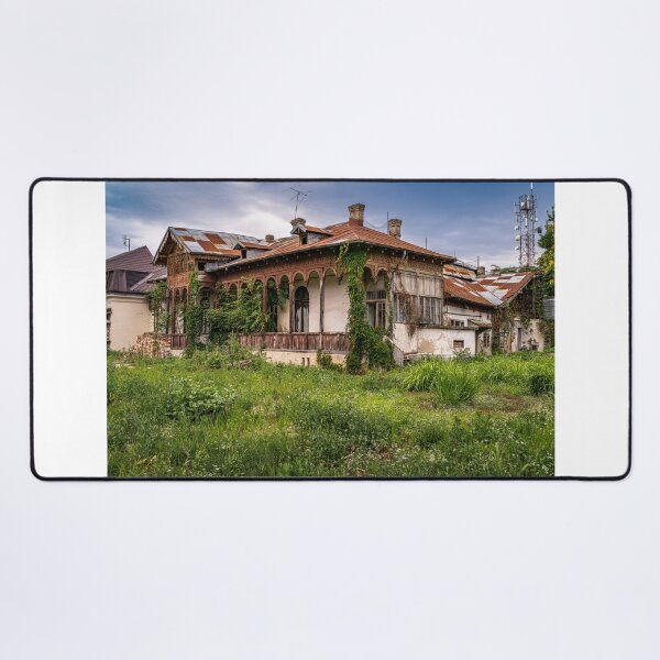 Item preview, Abandoned Wooden Veranda Villa in Targoviste — Overgrown Ruins Print designed and sold by Rabee Khalil Photography.