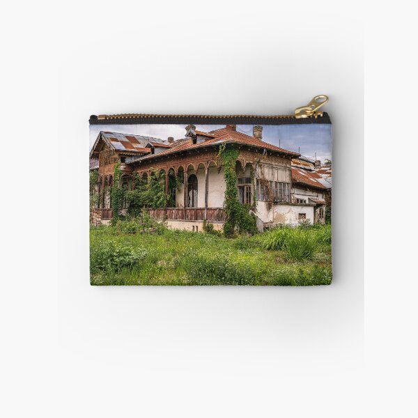 Item preview, Abandoned Wooden Veranda Villa in Targoviste — Overgrown Ruins Print designed and sold by Rabee Khalil Photography.
