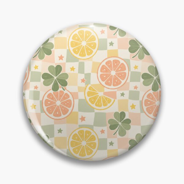 Item preview, Citrus Clover Checker Pattern designed and sold by aihrgdesign.