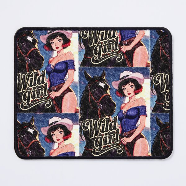 Item preview, Wild Girl Retro Cowgirl and Black Horse designed and sold by Hen-C-Art.