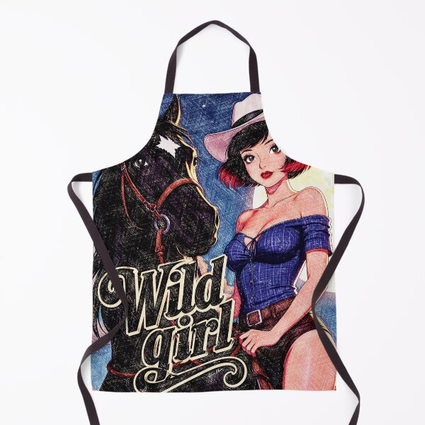 Item preview, Wild Girl Retro Cowgirl and Black Horse designed and sold by Hen-C-Art.