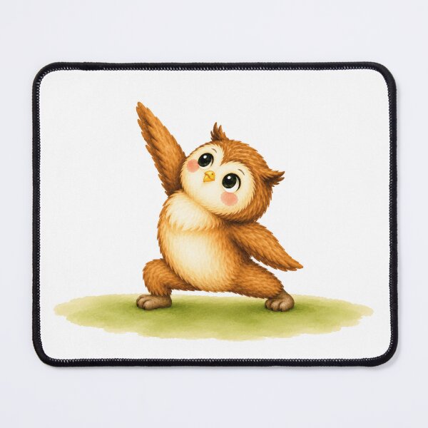 Item preview, Reversed Warrior Owl Yoga Watercolor Print designed and sold by YogiAnimalArt.