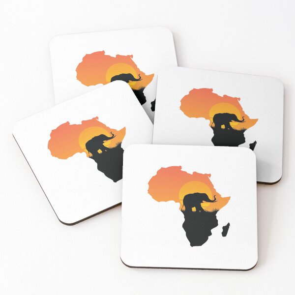 Item preview, Africa Map Elephant Sunset Silhouette designed and sold by Macias123.