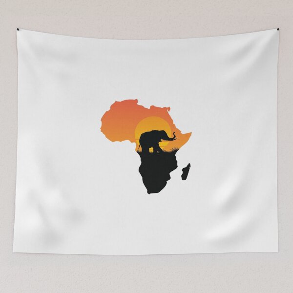 Item preview, Africa Map Elephant Sunset Silhouette designed and sold by Macias123.