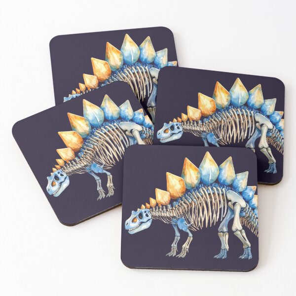 Item preview, Stegosaurus skeleton in watercolor style designed and sold by LiskoDesign.