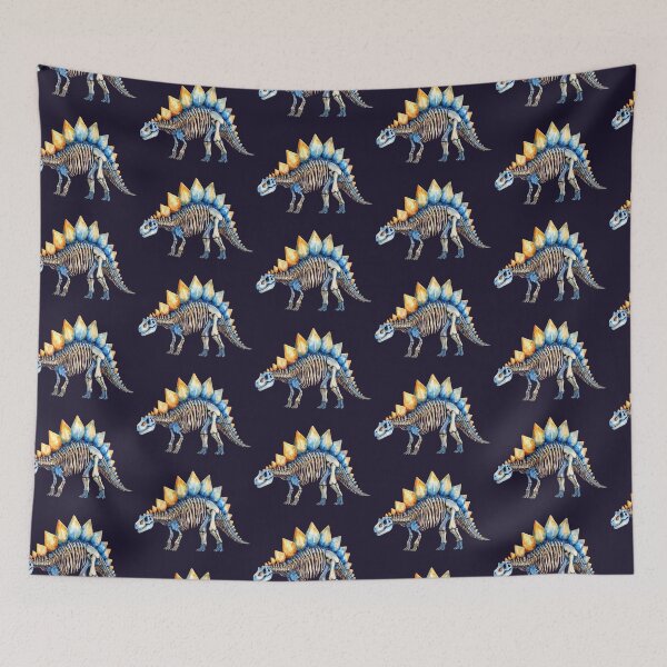 Item preview, Stegosaurus skeleton in watercolor style designed and sold by LiskoDesign.