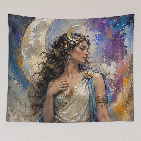Item preview, Roman Goddess Luna painting. designed and sold by GalleryKauffeld.