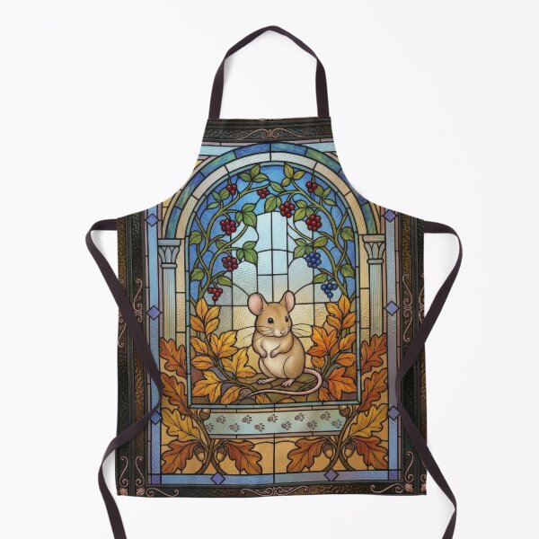 Item preview, Cute Field Mouse Stained Glass Window Art Print designed and sold by pinkal.
