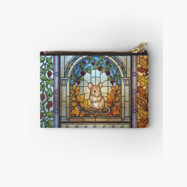 Item preview, Cute Field Mouse Stained Glass Window Art Print designed and sold by pinkal.