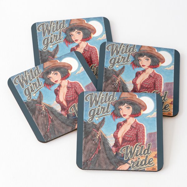 Item preview, Wild Ride Retro Cowgirl in Red Plaid Shirt designed and sold by Hen-C-Art.