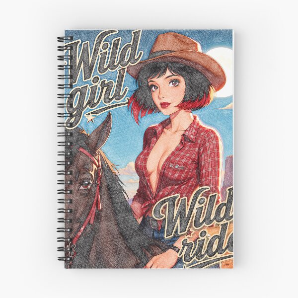 Item preview, Wild Ride Retro Cowgirl in Red Plaid Shirt designed and sold by Hen-C-Art.