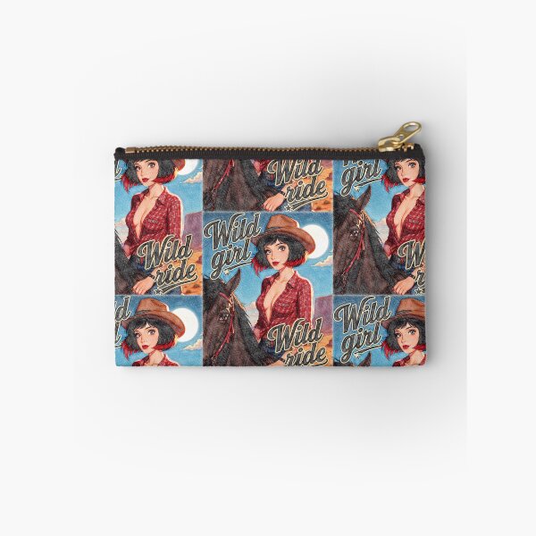Item preview, Wild Ride Retro Cowgirl in Red Plaid Shirt designed and sold by Hen-C-Art.