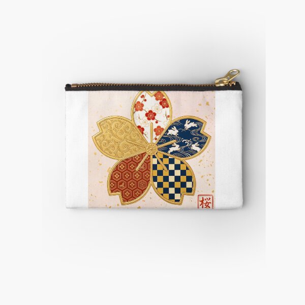 Item preview, Sakura — Japanese Cherry Blossom Crest Art Print | Plum Blossom & Rabbit Wave Kamon Pattern designed and sold by KimonoKotoba.